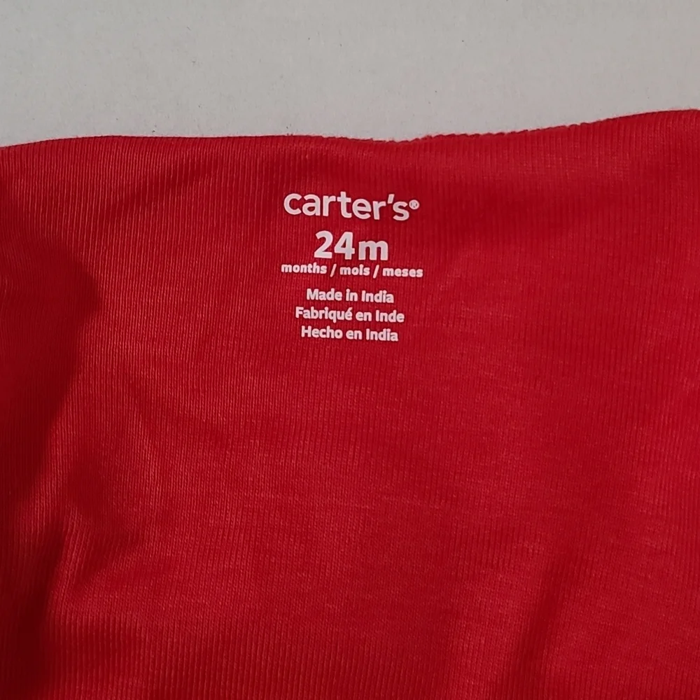 Carters Red My First Christmas Kids One Piece 24 Months NWT 100 Cotton